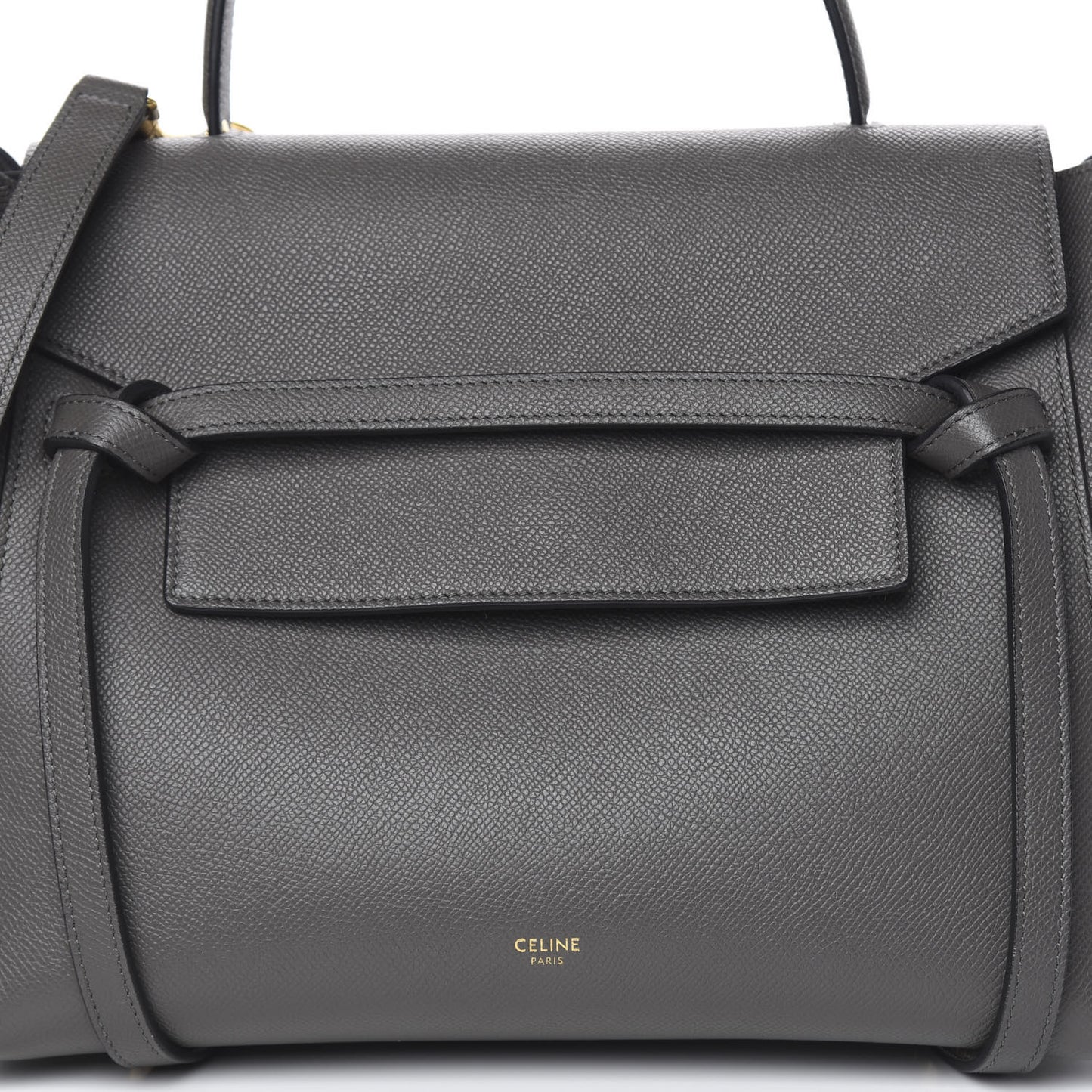 Grained Calfskin Mini Belt Bag Grey