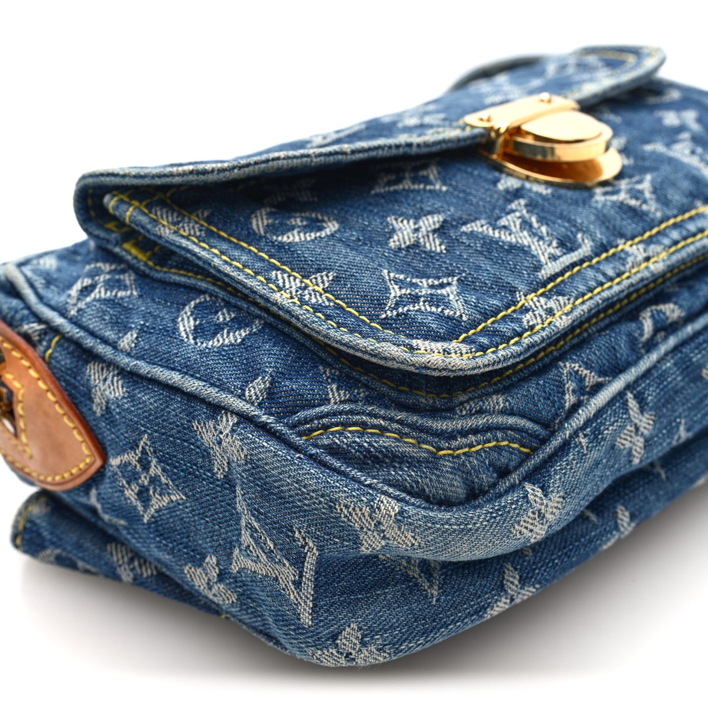 Monogram Denim Bum Bag Blue