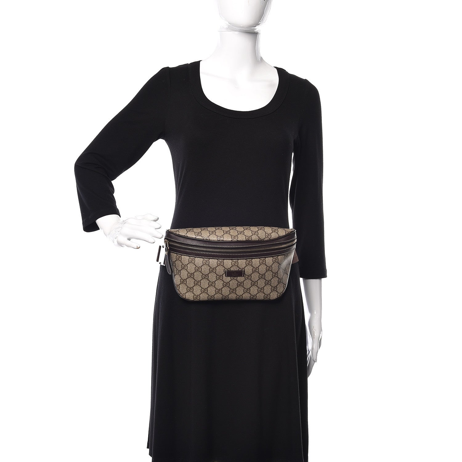 Gucci GG Supreme Monogram Belt Bag Dark Brown 2 of 9