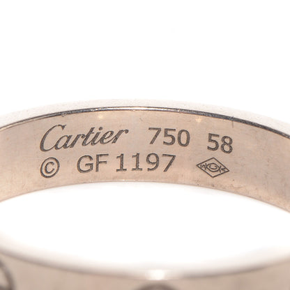 Cartier 18K White Gold 4mm LOVE Wedding Band Ring 58 8.5 3 of 5