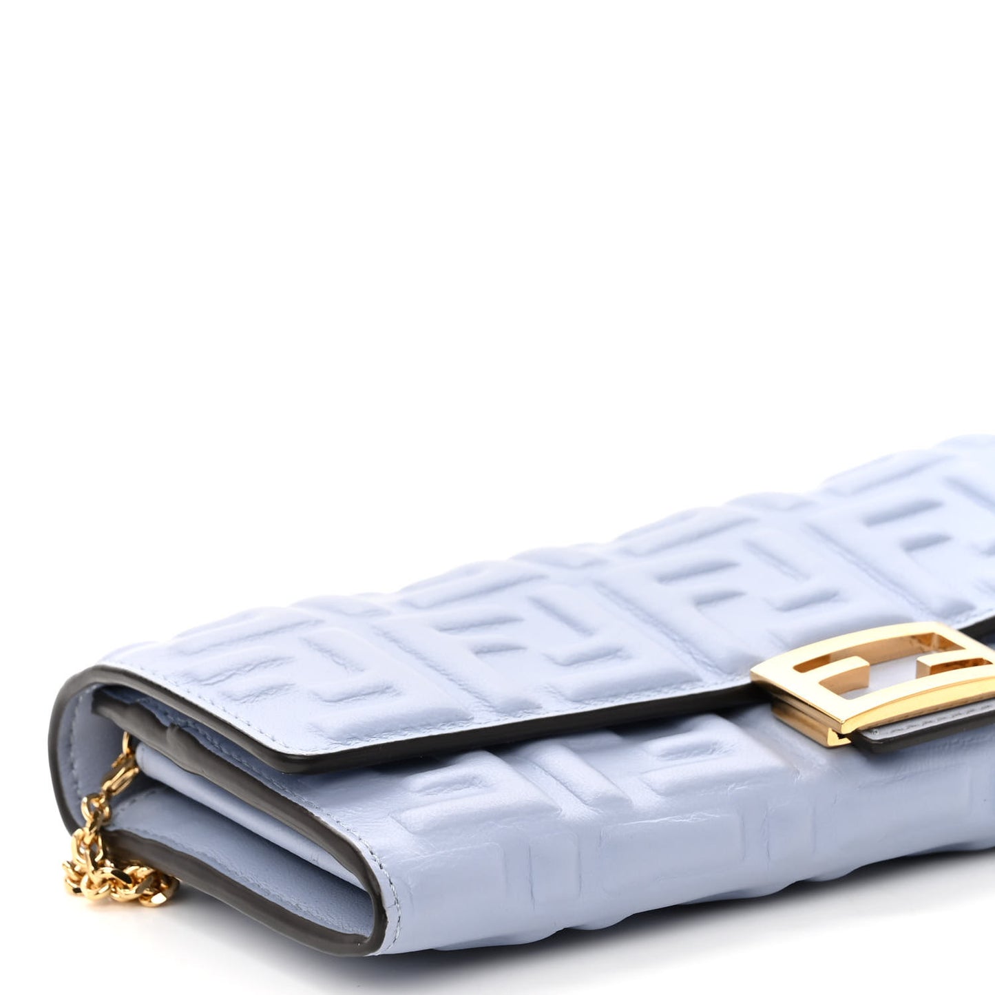 Nappa Matisse FF Embossed Continental Wallet on Chain Placid Blue