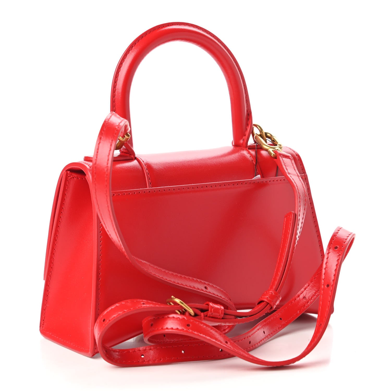 Balenciaga Shiny Box Calfskin Hourglass Top Handle Bag XS Bright Red 3 of 10