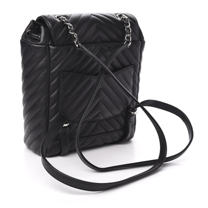 Chanel Calfskin Chevron Quilted Small Urban Spirit Backpack Black 2 of 10