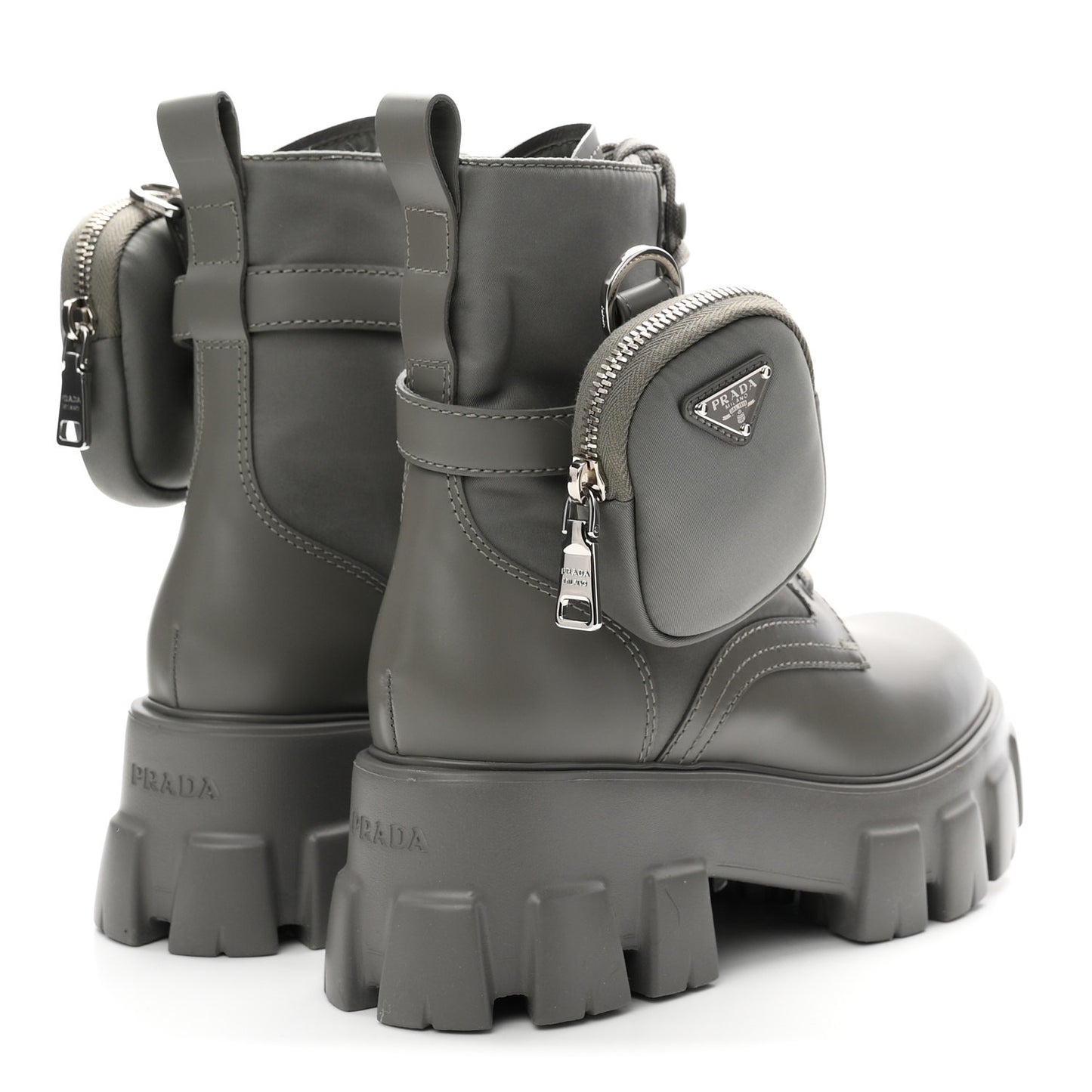 Spazzolato Rois Re-Nylon Metal Triangle Logo Monolith Pouch Pocket 55mm Boots 36.5 Marmo