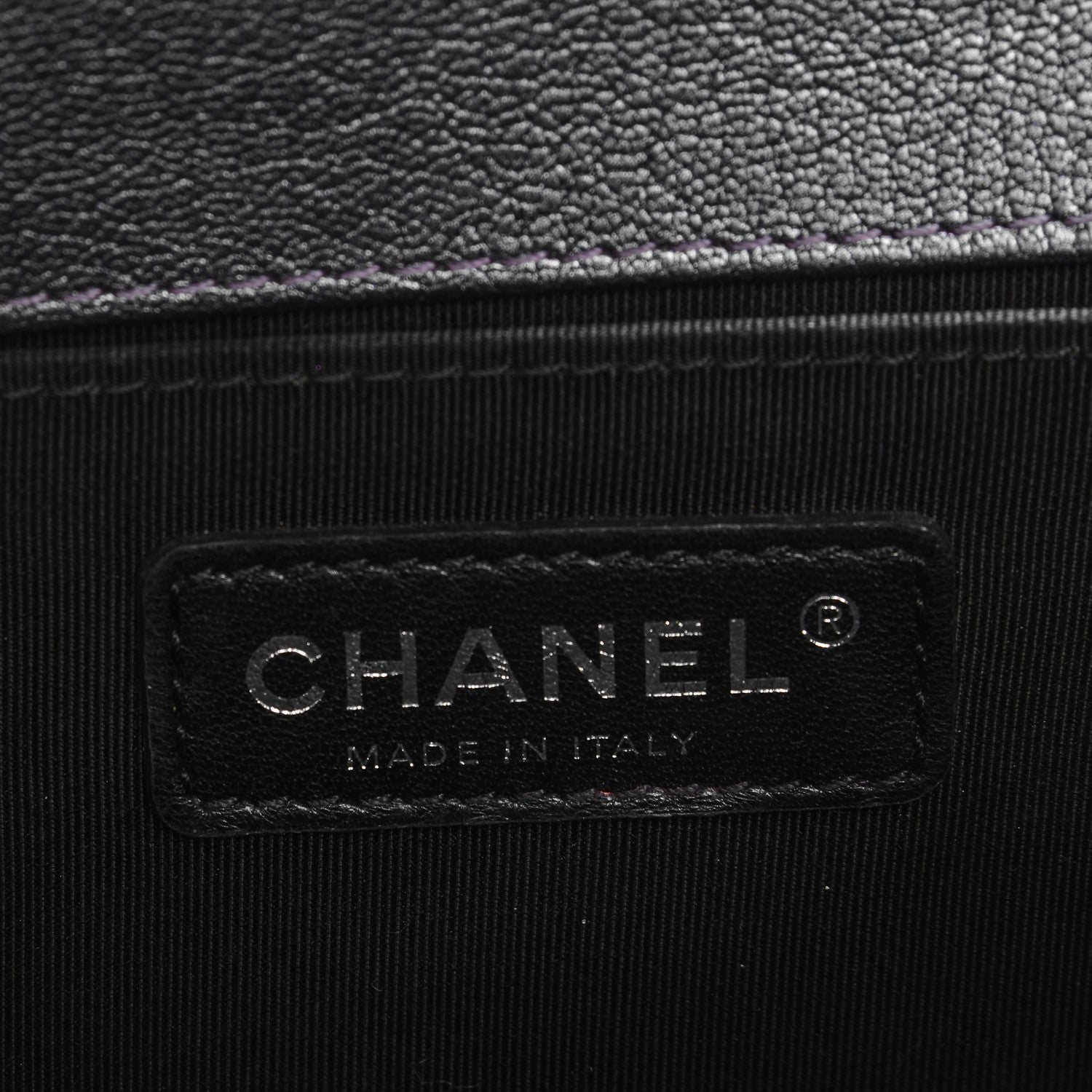 Chanel Iridescent Goatskin Quilted Medium Boy Flap Purple 6 of 7
