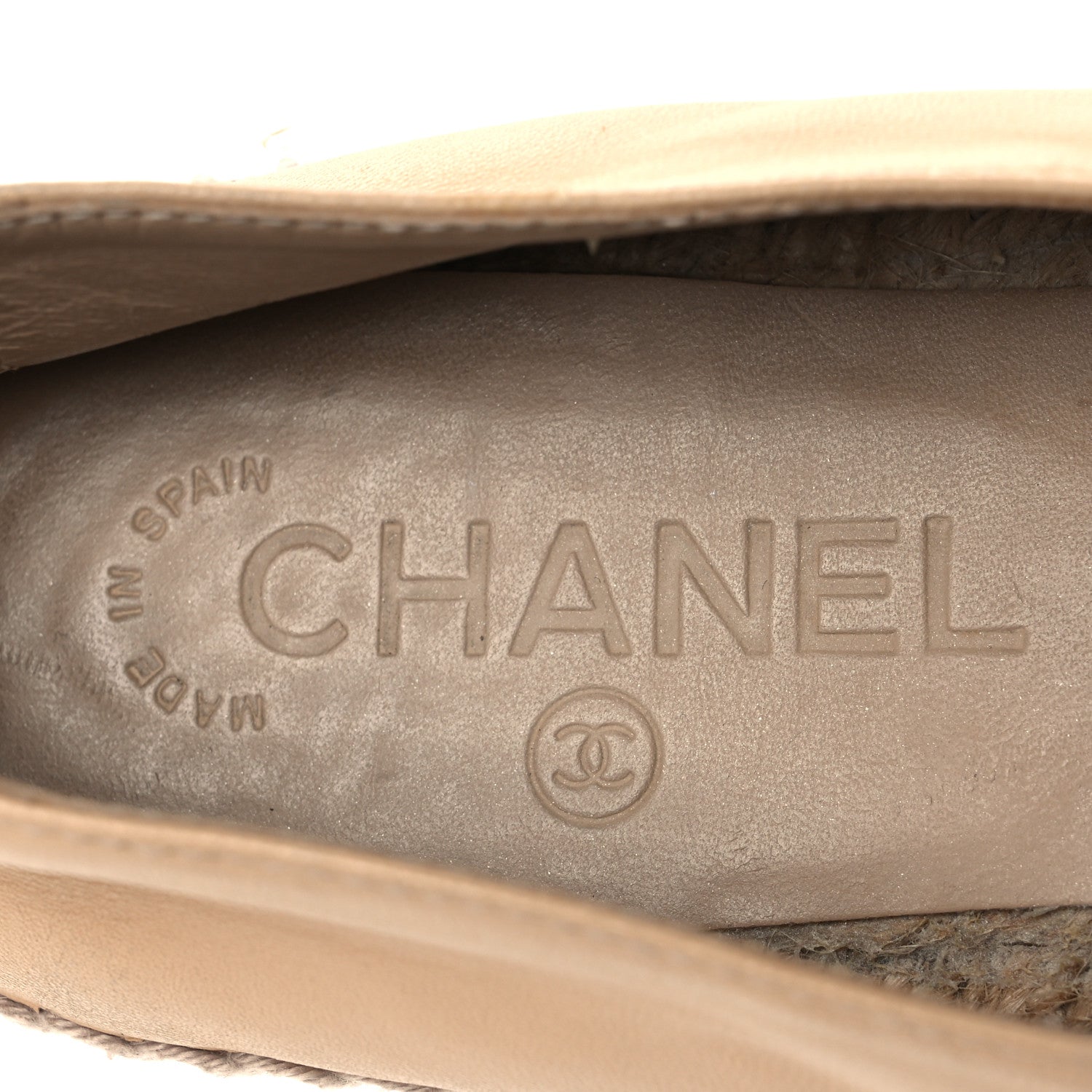 Chanel Lambskin CC Espadrilles 37 Beige Black 9 of 15