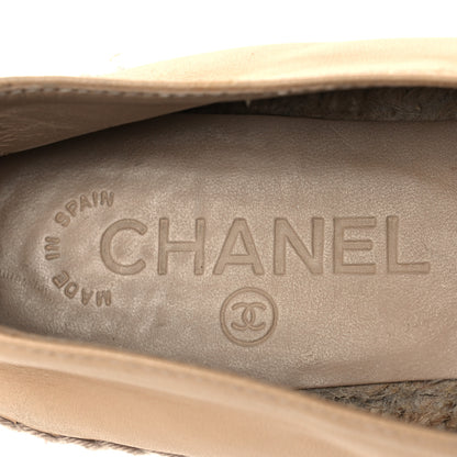 Chanel Lambskin CC Espadrilles 37 Beige Black 9 of 15
