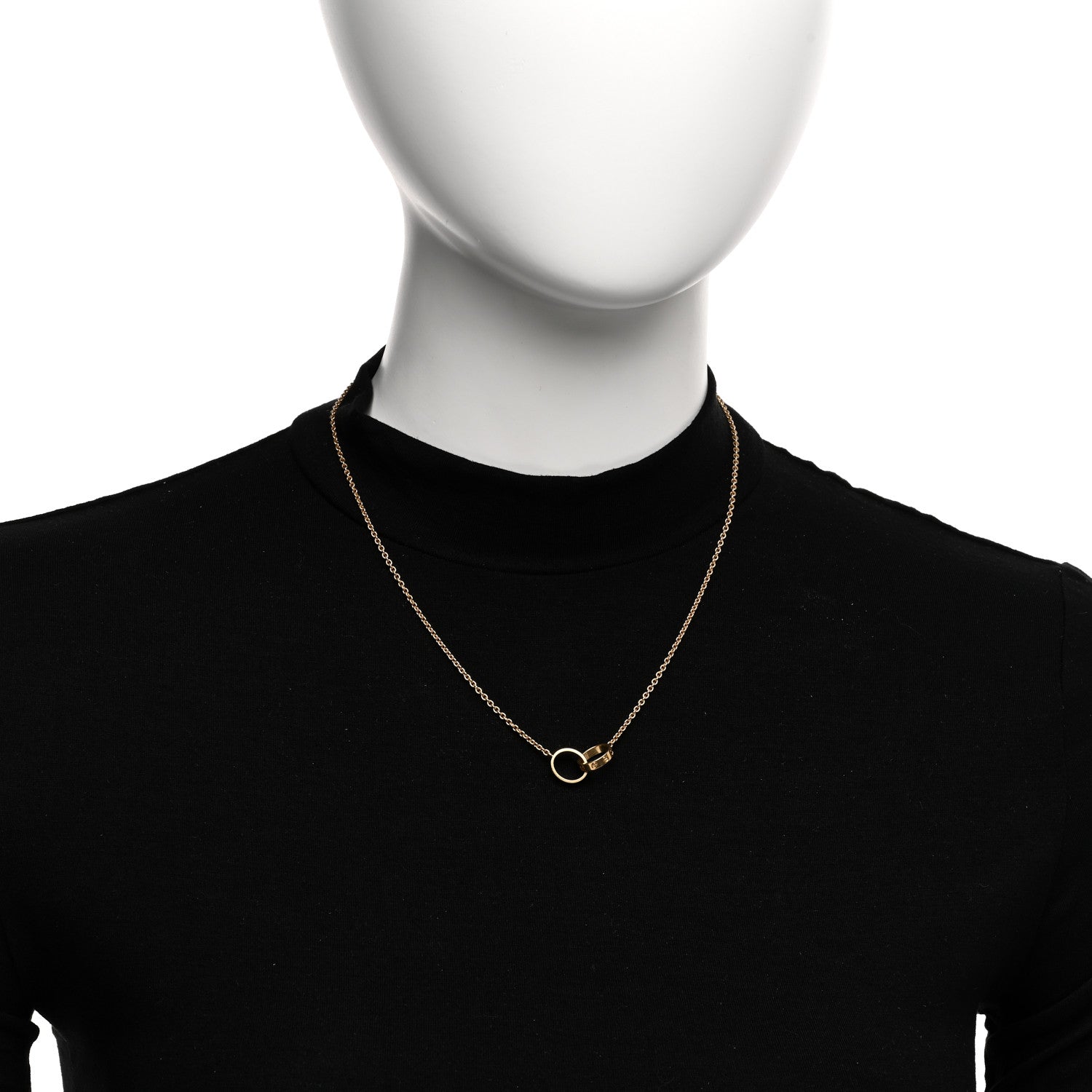 Cartier 18K Yellow Gold Interlocking LOVE Necklace 2 of 5