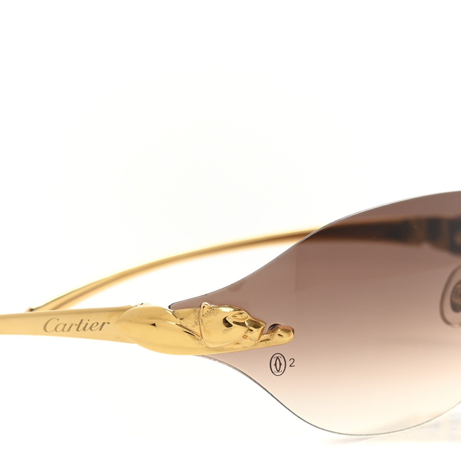 Cartier Metal Panthere De Cartier Rimless Sunglasses 7 of 8