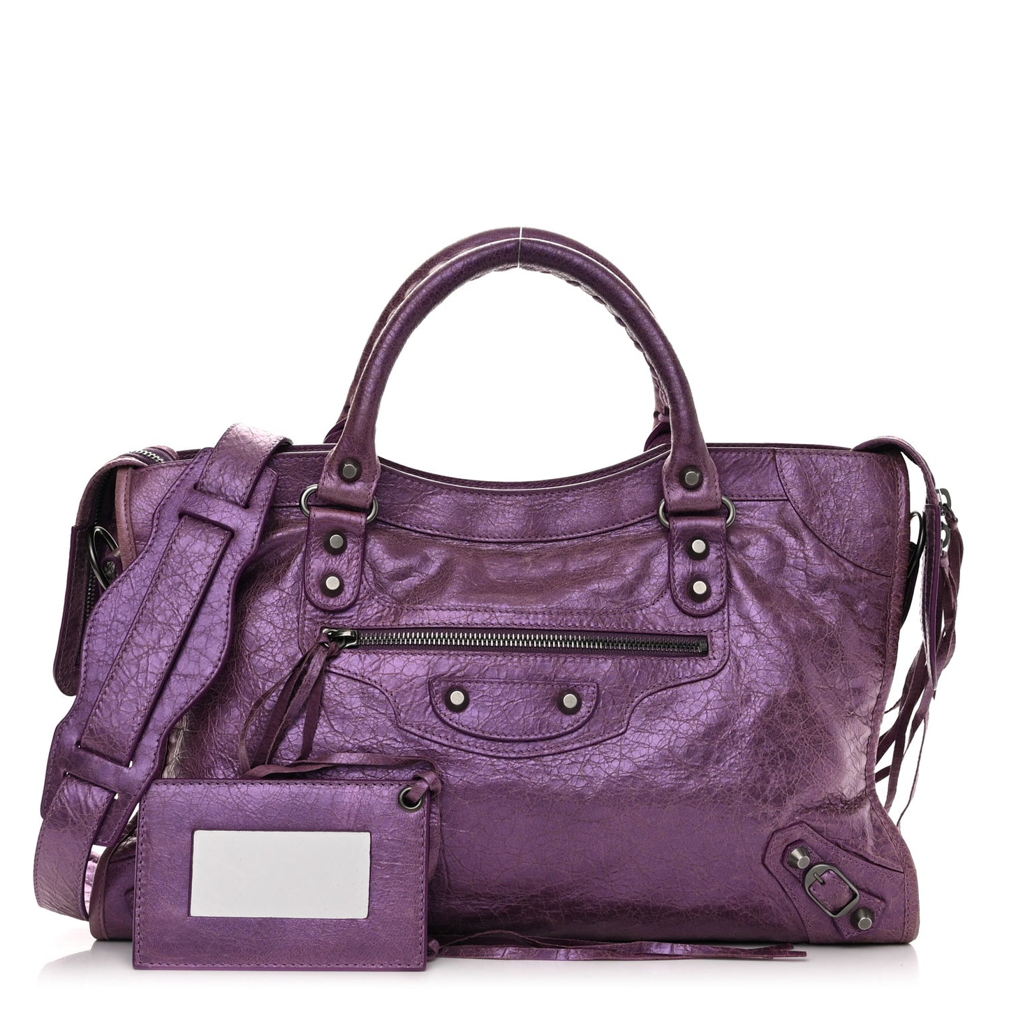 Agneau Classic Hardware City Metallic Purple