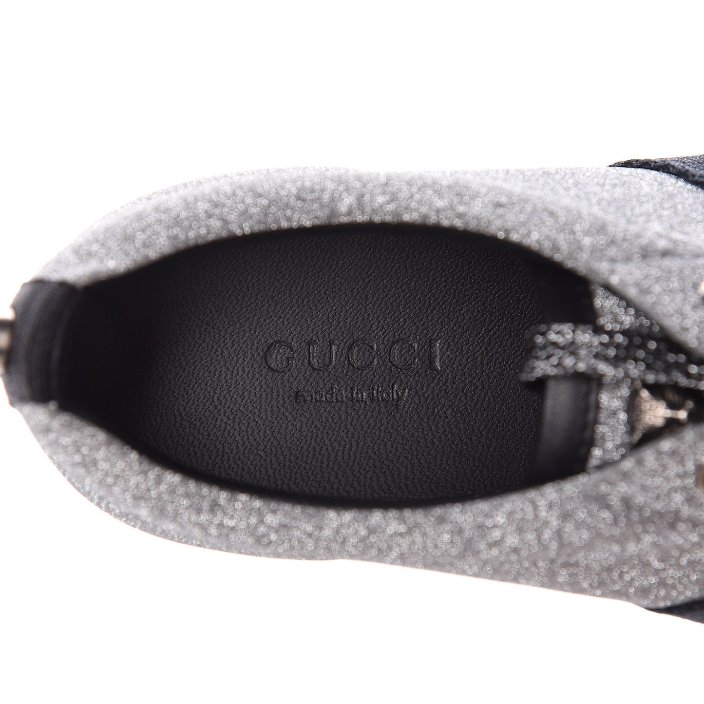 Glitter Fabric Studded Web Sneakers 36.5 Silver