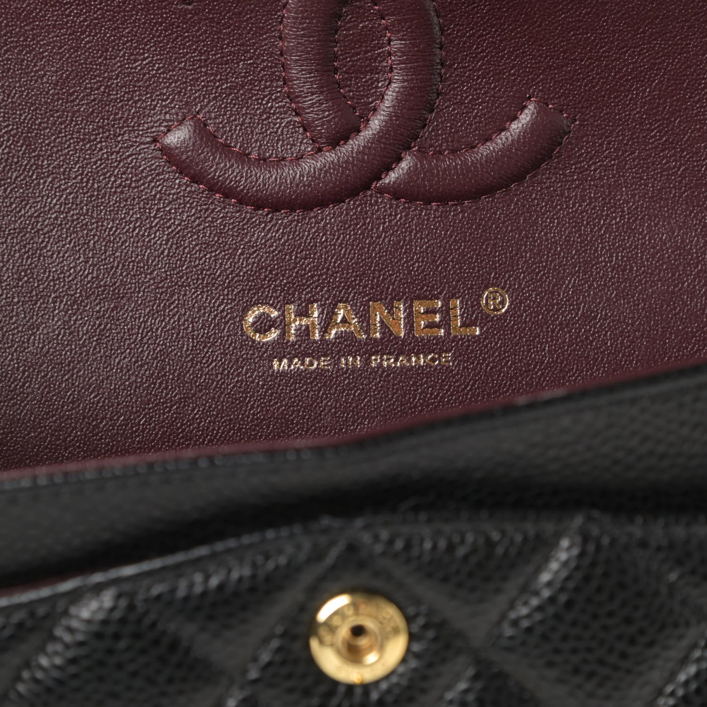Caviar Quilted Small Double Flap Black