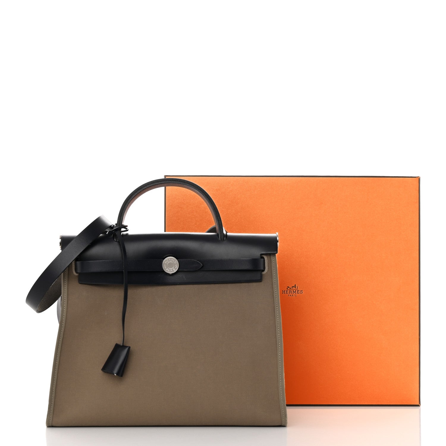 Hermes Toile Officier Vache Hunter Herbag Zip 31 PM Etoupe Bleu Indigo 19 of 19