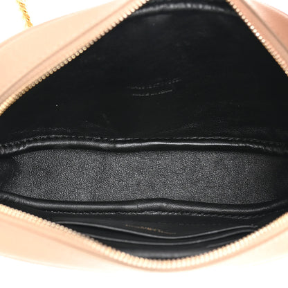 Saint Laurent Grain De Poudre Matelasse Monogram Mini Lou Camera Bag Dark Beige 5 of 12