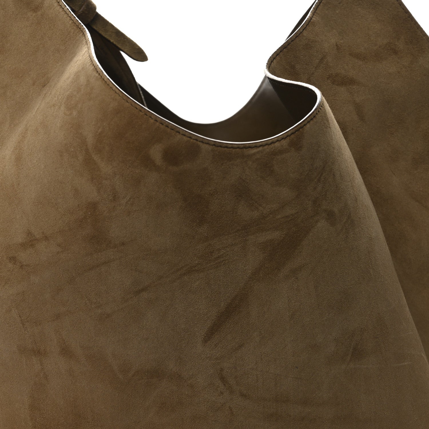 Khaite Suede Calfskin Medium Lotus Tote Mud 8 of 10