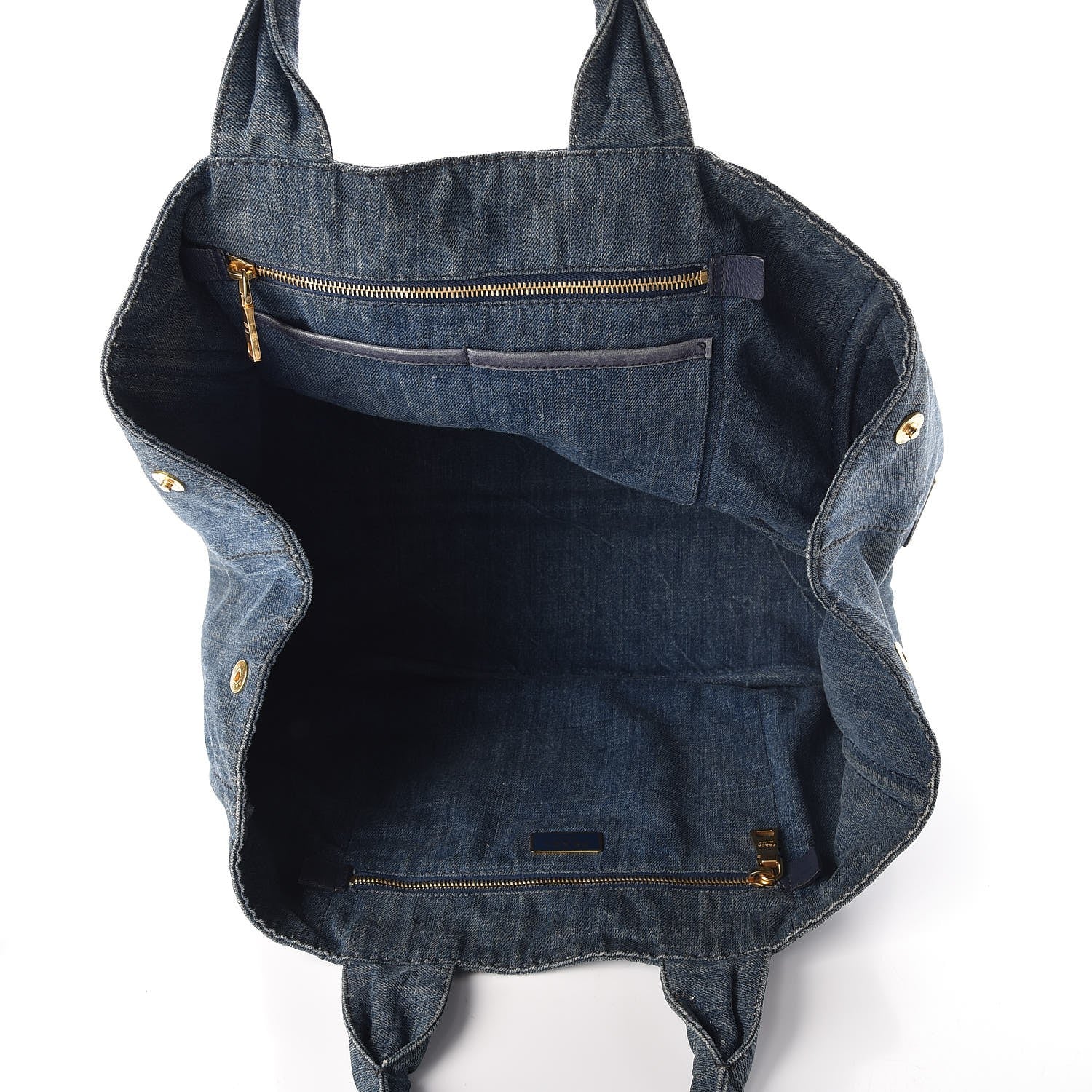 Prada Denim Logo Tote 5 of 6