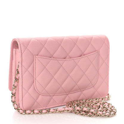 Chanel Caviar Quilted Wallet on Chain WOC Light Pink 2 of 9