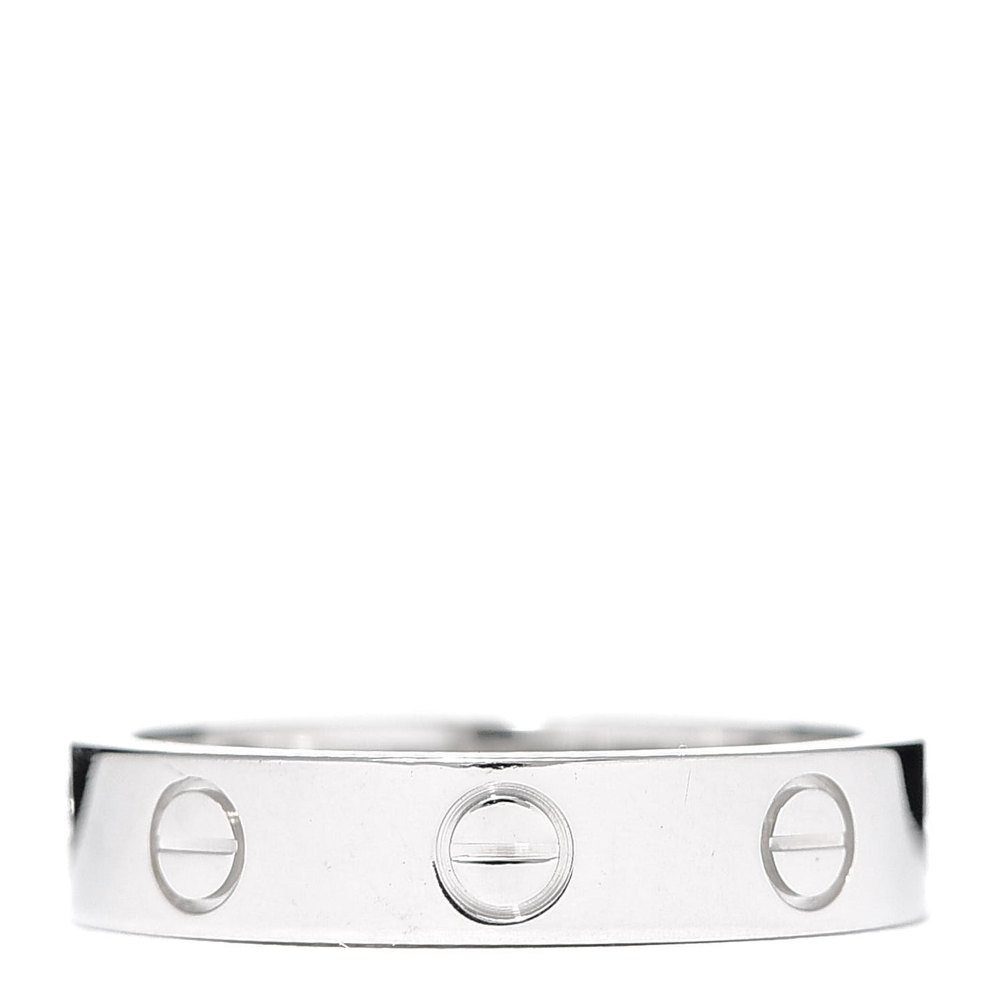 18K White Gold Diamond 4mm LOVE Wedding Band Ring 49 4.75