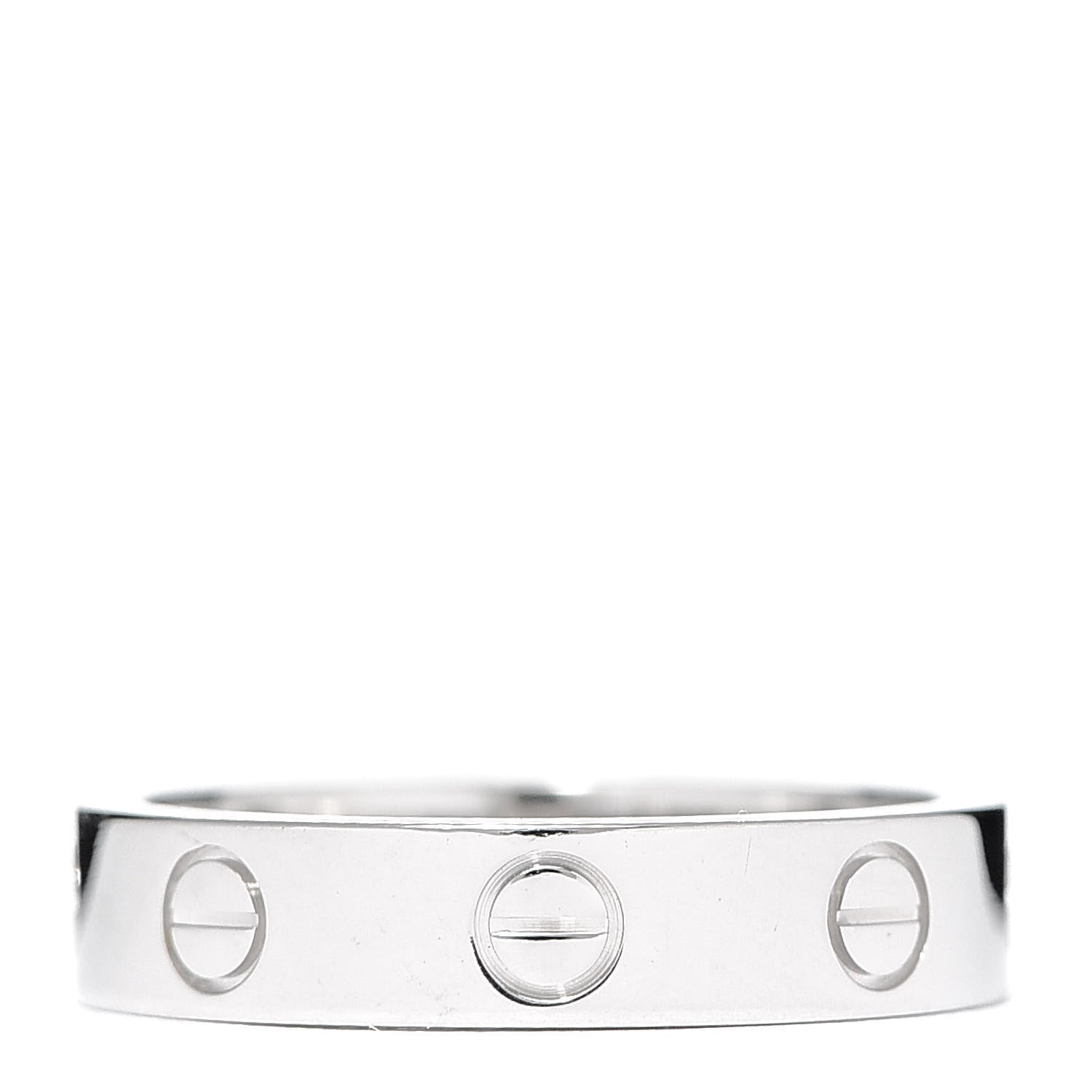 Cartier 18K White Gold Diamond 4mm LOVE Wedding Band Ring 49 4.75 3 of 4