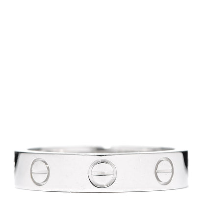 Cartier 18K White Gold Diamond 4mm LOVE Wedding Band Ring 49 4.75 3 of 4