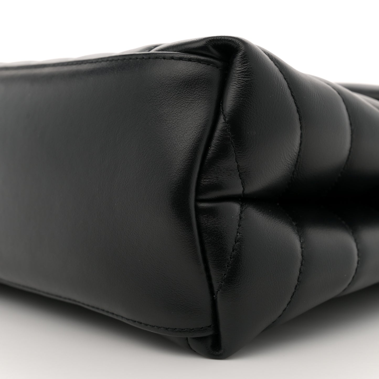 Calfskin Y Quilted Monogram Medium Loulou Chain Satchel Black