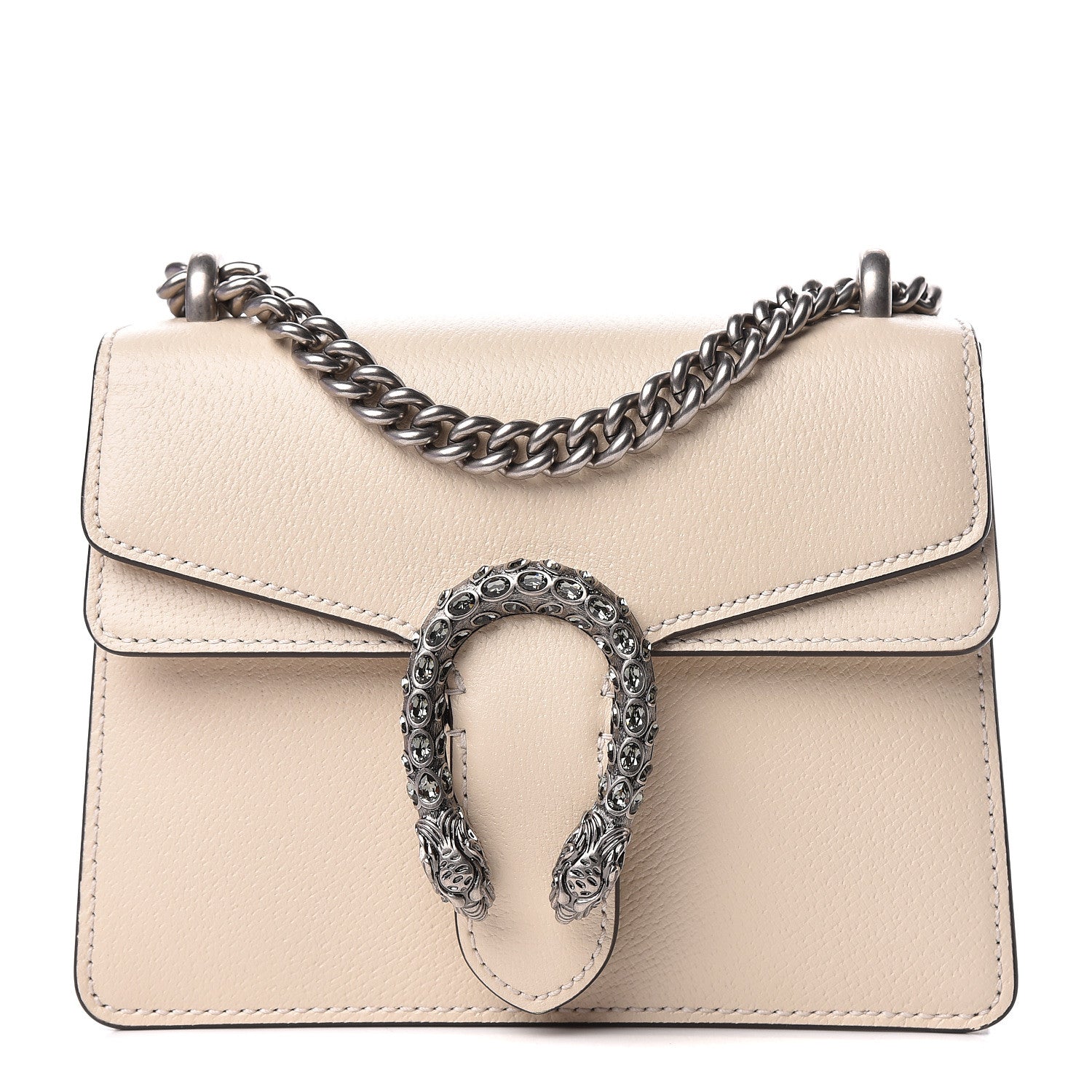 Gucci Textured Calfskin Crystal Mini Dionysus Shoulder Bag Mystic White 1 of 11