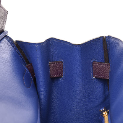 Hermes Togo Horseshoe Birkin 35 Raisin Bleu Electrique 12 of 30