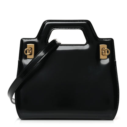 Salvatore Ferragamo Brushed Calfskin Mini Wanda Top Handle Bag Black 1 of 8