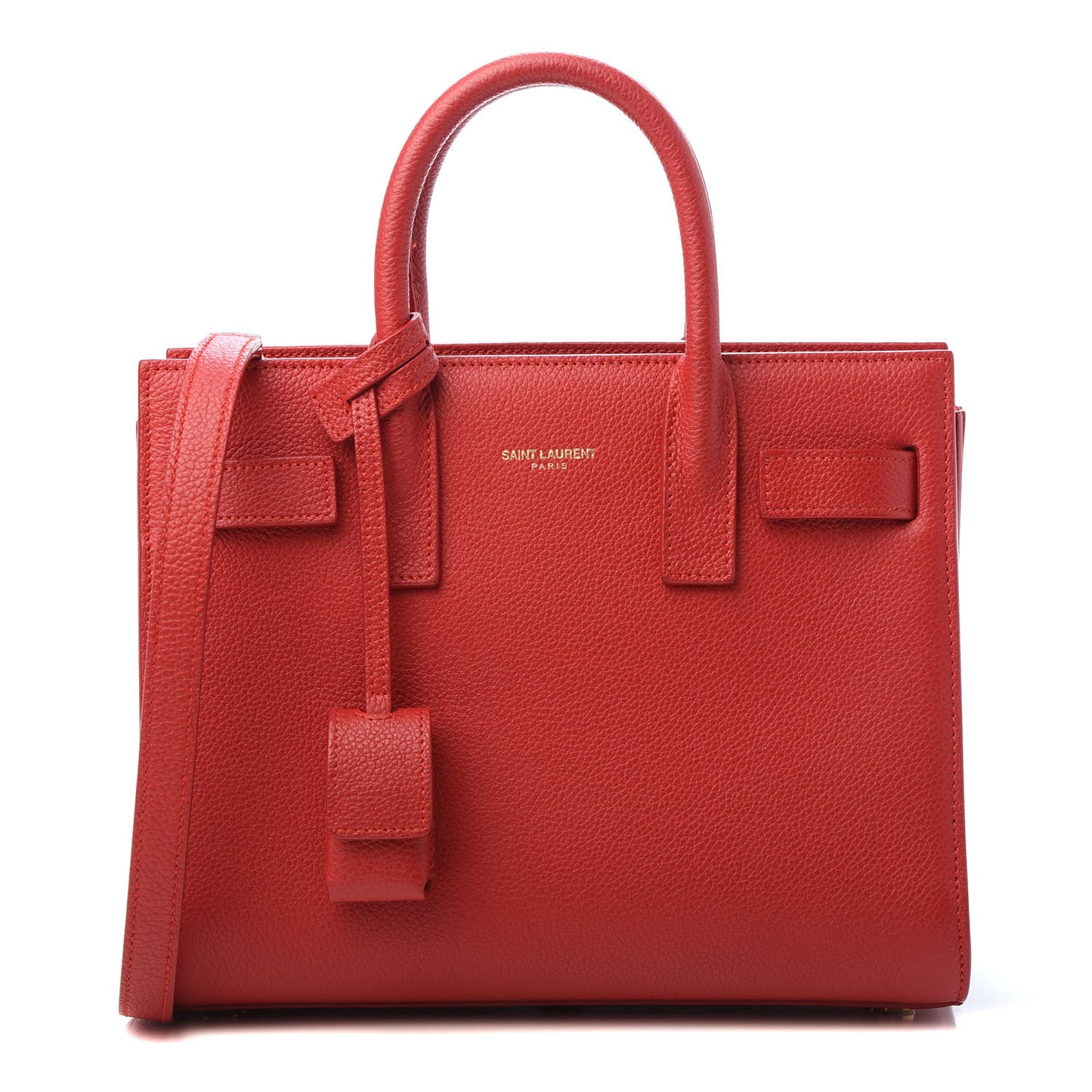 Grained Calfskin Nano Sac De Jour Lipstick Red
