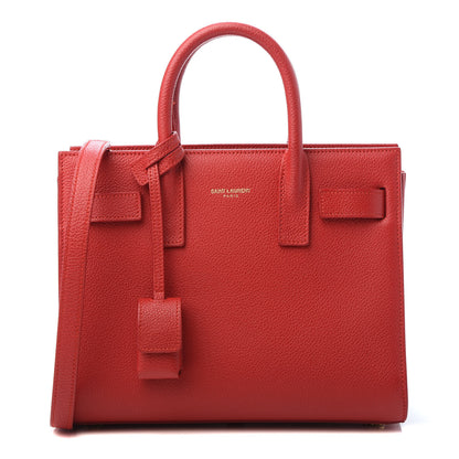 Saint Laurent Grained Calfskin Nano Sac De Jour Lipstick Red 1 of 9