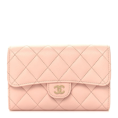 Chanel Caviar Quilted Medium Flap Wallet Light Pink 1 of 12