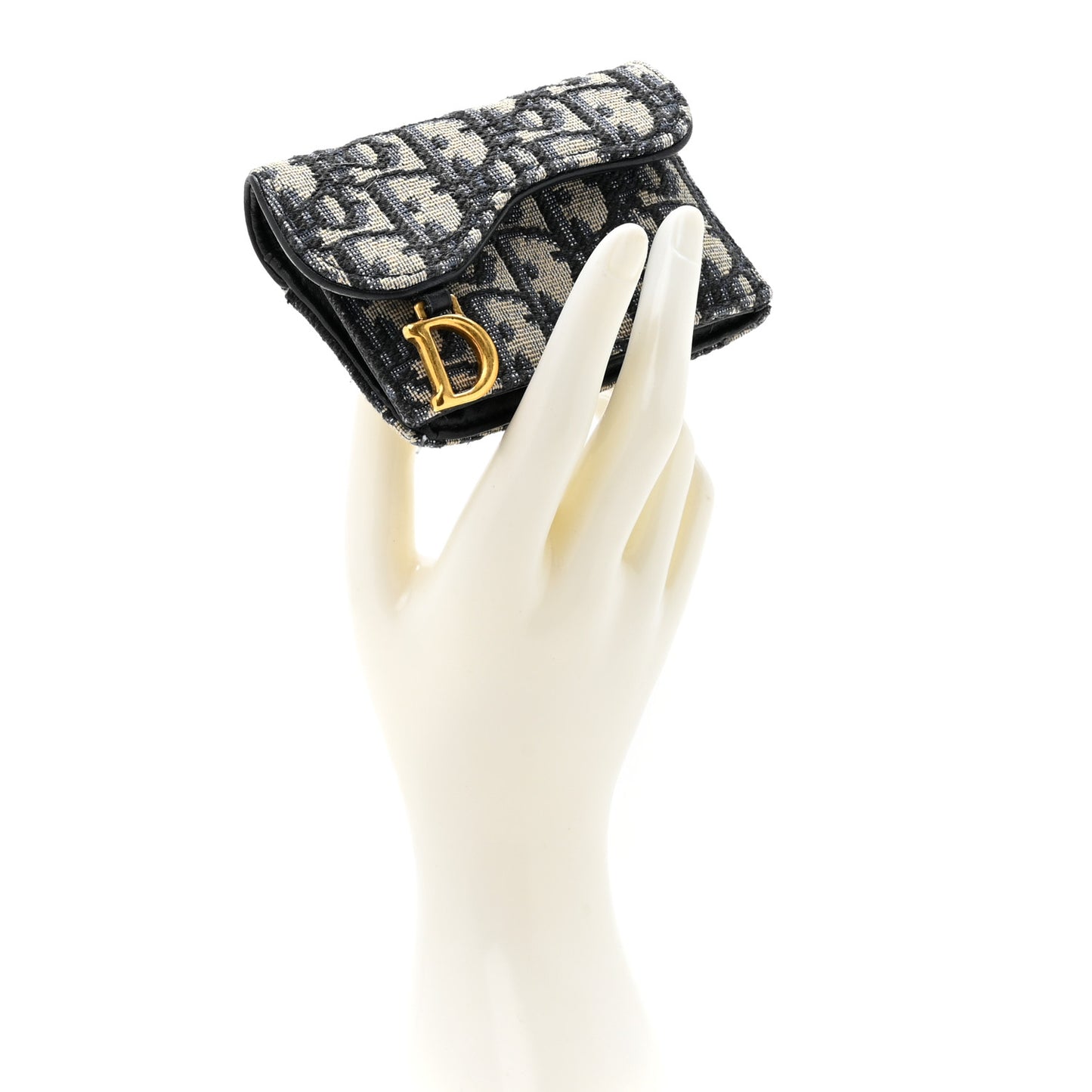 Oblique Saddle Card Holder Blue