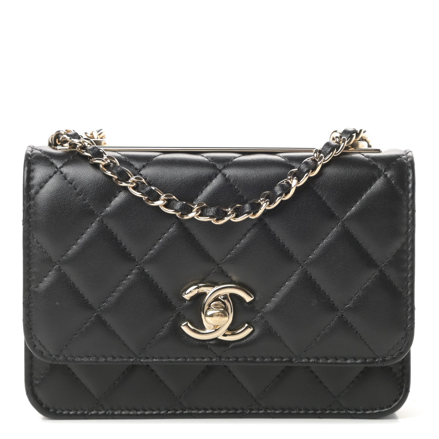 Chanel Lambskin Quilted Mini Trendy CC Wallet On Chain WOC Black 1 of 13
