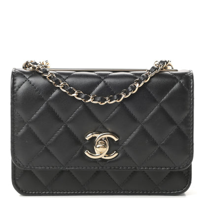 Chanel Lambskin Quilted Mini Trendy CC Wallet On Chain WOC Black 1 of 13