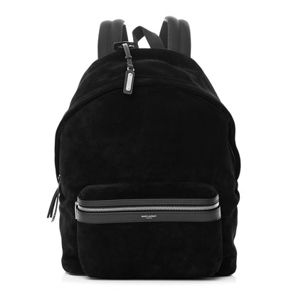 Saint Laurent Suede City Backpack Black 1 of 11