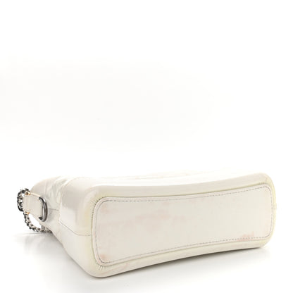 Chanel Patent Goatskin Quilted Medium Gabrielle Hobo White 4 of 25