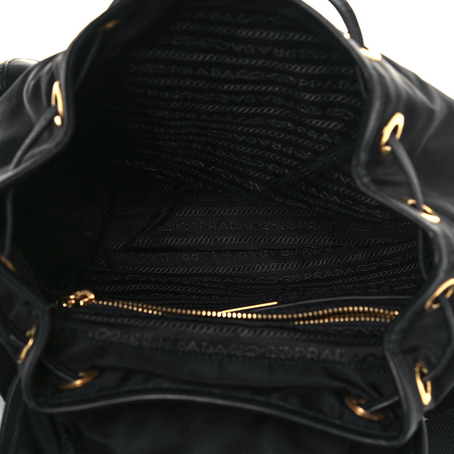 Prada Tessuto Nylon Soft Calfskin Backpack Black 4 of 10