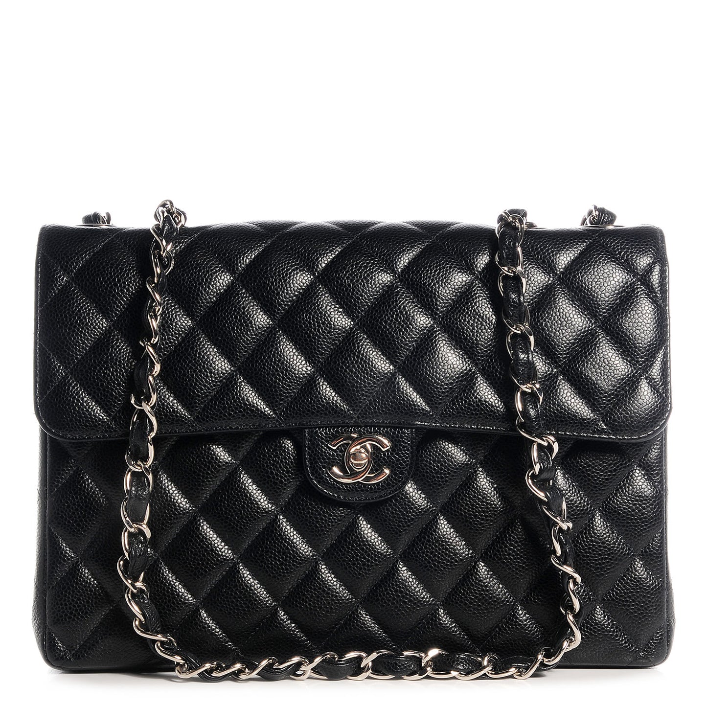 Caviar Jumbo Single Flap Black