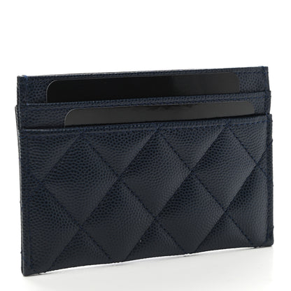Chanel Caviar Quilted Filigree Card Holder Navy Black 3 of 9