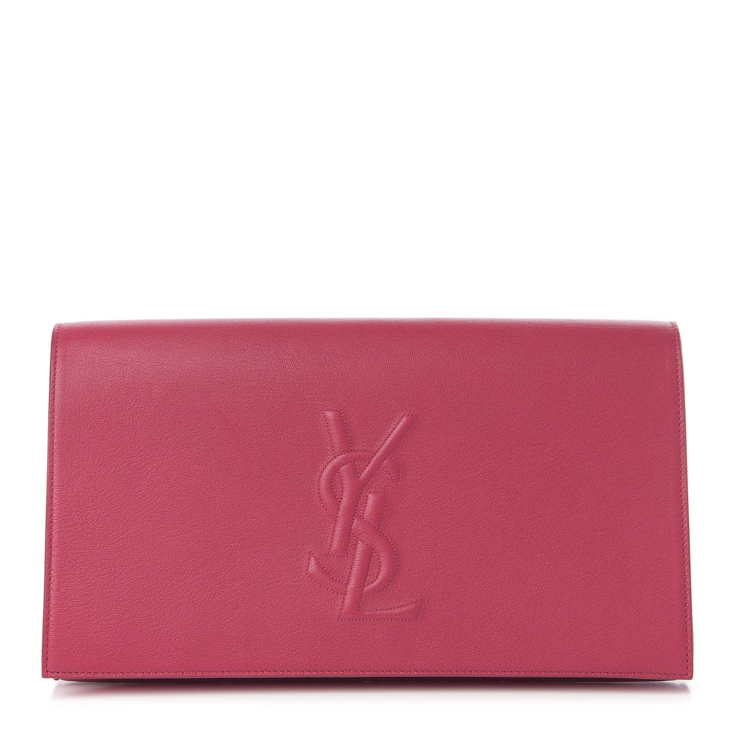 Calfskin Monogram Large Belle De Jour Clutch Lipstick Fuchsia