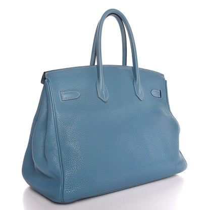 Hermes Togo Birkin 35 Blue Jean 3 of 37