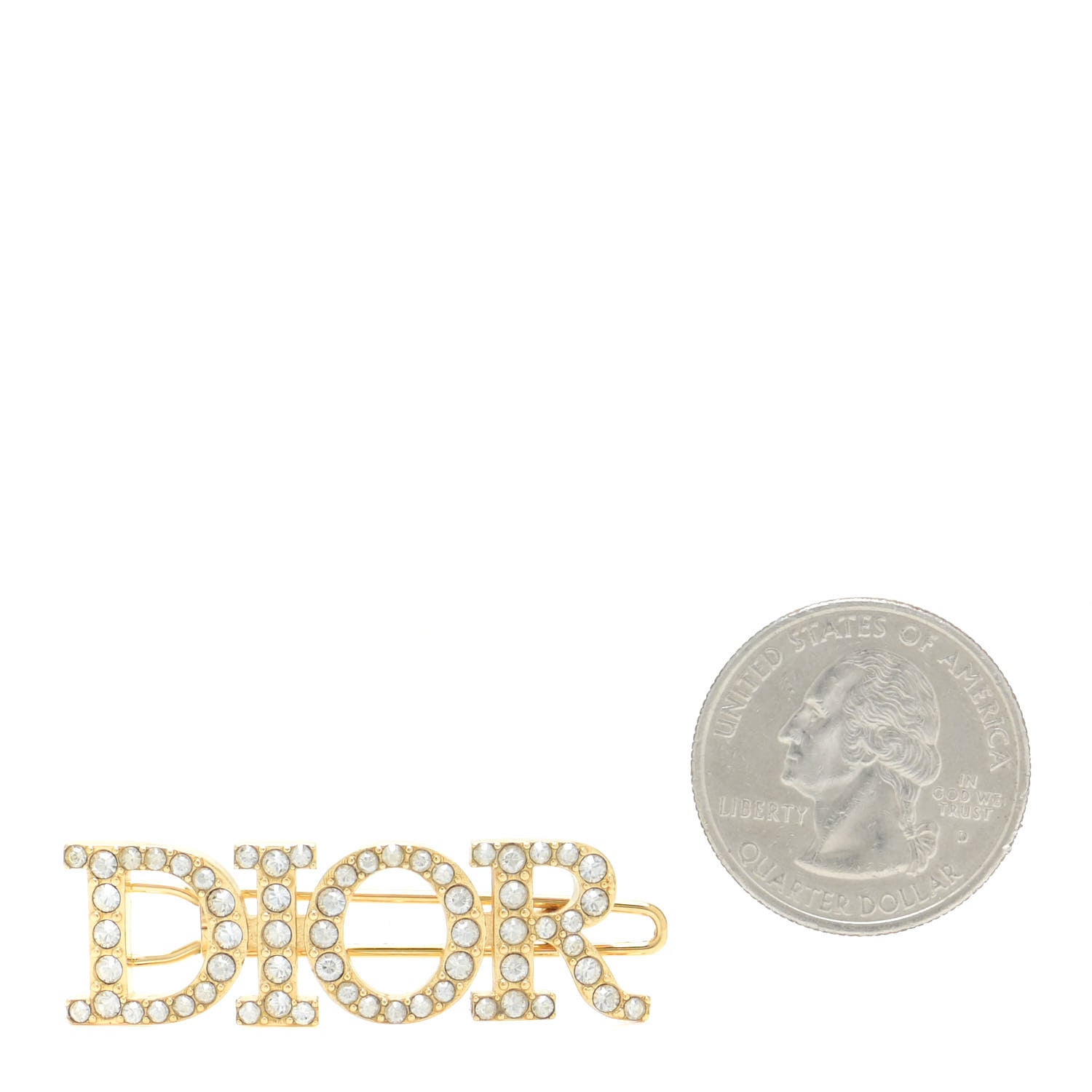 Christian Dior Metal Crystal Dior(r)evolution Barrette Gold 2 of 5