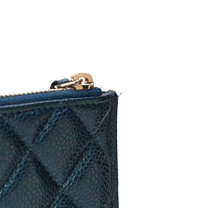 Chanel Iridescent Caviar Quilted Classic Zip Pouch Navy 11 of 11