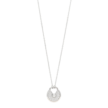 Cartier 18K White Gold Diamond SM Amulette de Cartier Pendant Necklace 1 of 4