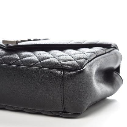 Saint Laurent Sheepskin Tri-Quilt Monogram Medium College Bag Black 6 of 11
