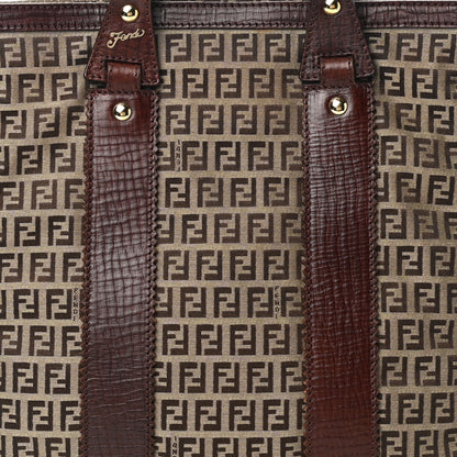 Fendi Zucchino Vitello Shopping Tote Mogano Panna Bruciato 8 of 10