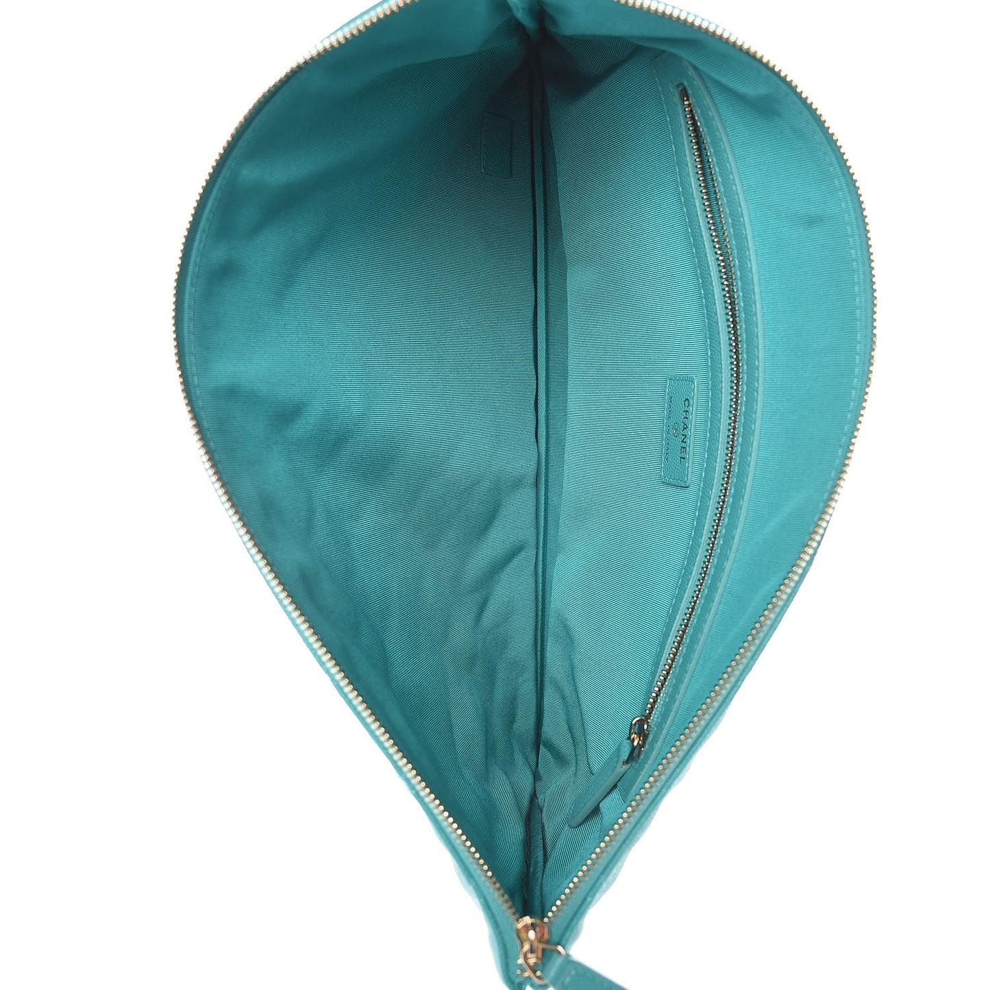 Caviar Quilted Large Cosmetic Case Turquoise