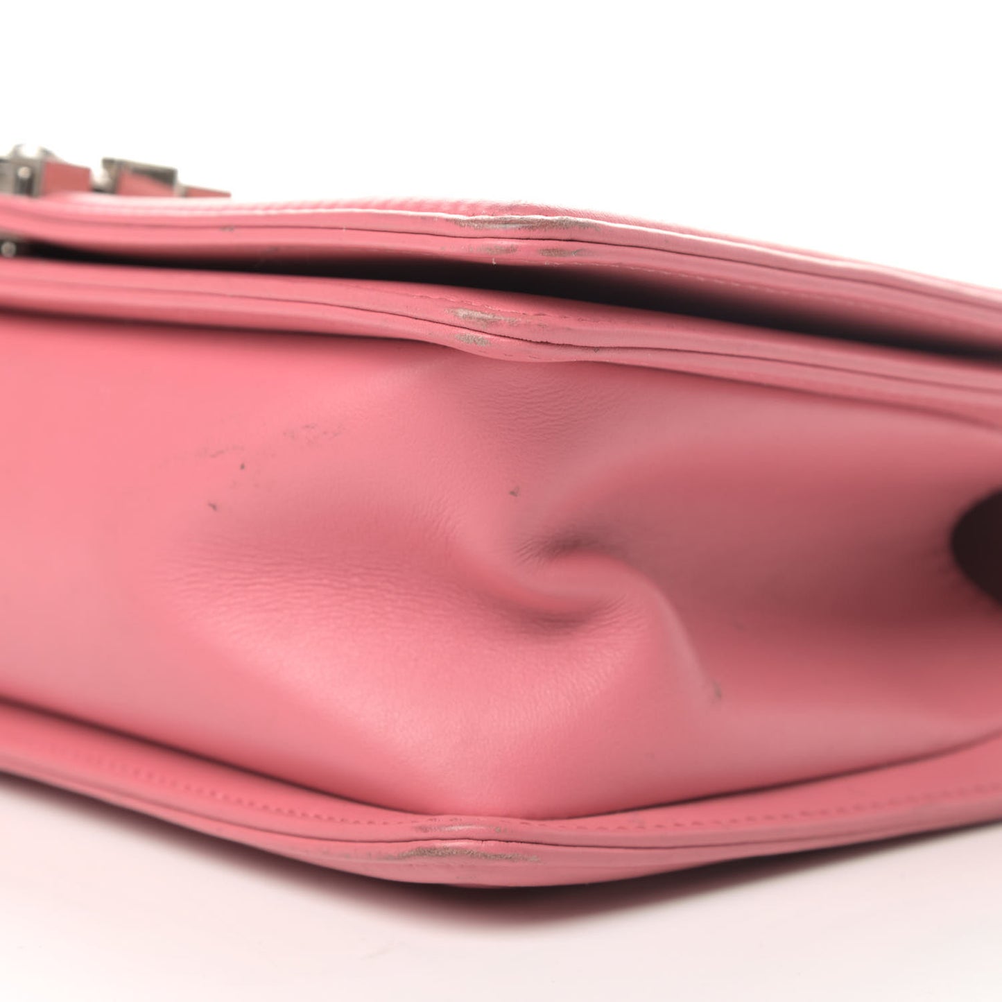 Calfskin Chevron Quilted Medium Boy Flap Pink