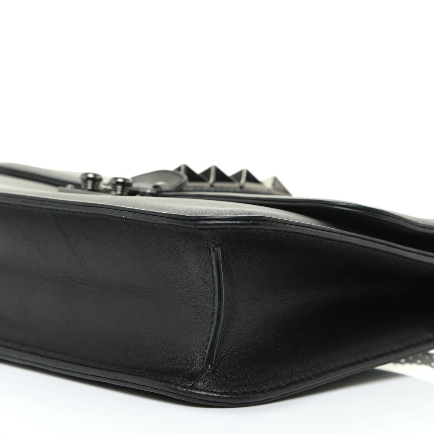 Vitello Medium Glam Lock Rockstud Flap Black