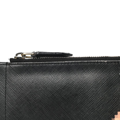Givenchy Textured Coated Canvas Pixel Madonna Print Medium Cosmetic Pouch Black 12 of 18